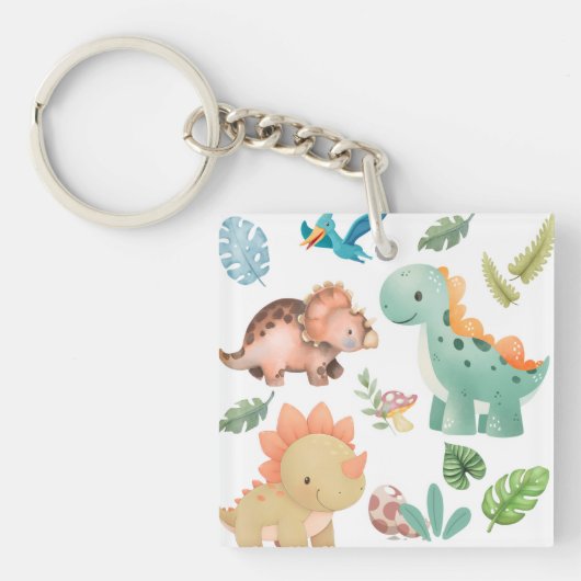 Schattige dinosaurus sleutelhanger (Voorkant)
