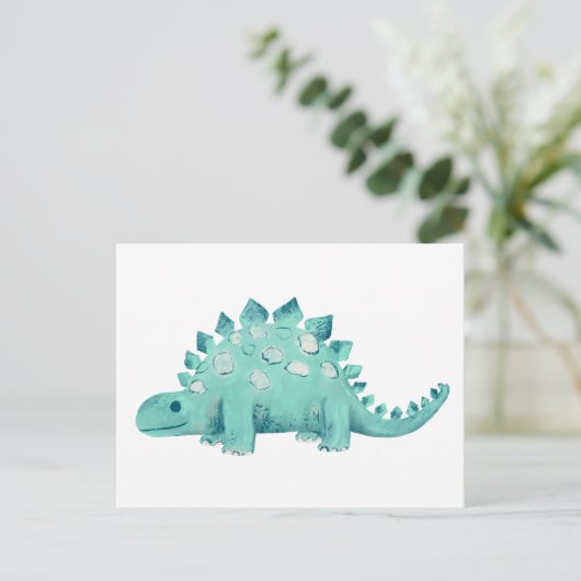 Schattige dinosaurus Stegosaurus Briefkaart (Staand voorkant)