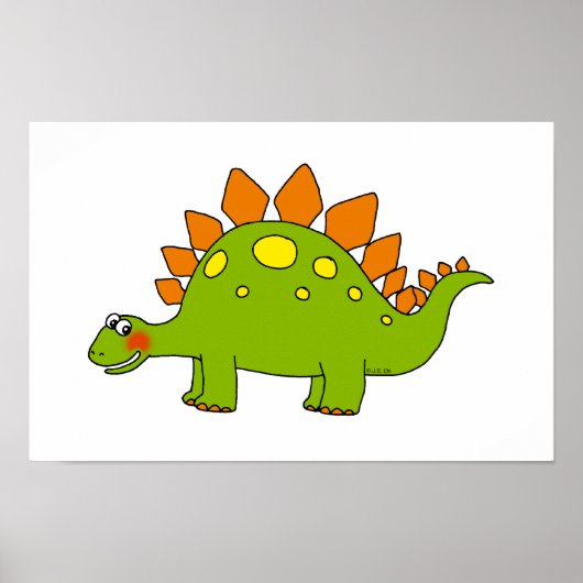 Schattige dinosaurus - stegosaurus poster (Voorkant)