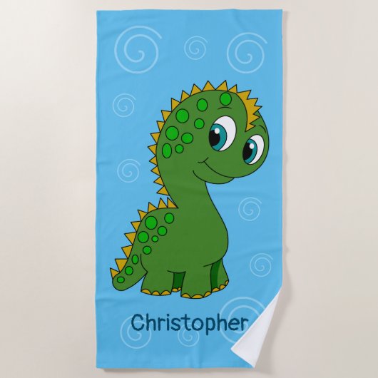 Schattige dinosaurus strandlaken (Voorkant)