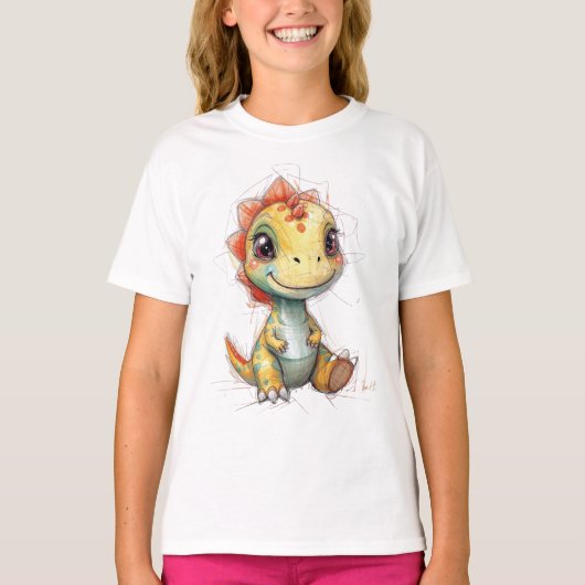 schattige dinosaurus t-shirt (Voorkant)