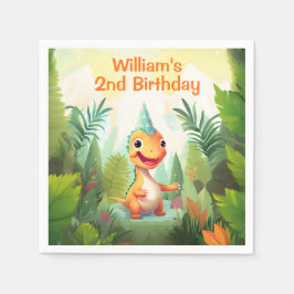 Schattige dinosaurus tropisch bos | Dino Kids Verj Servet