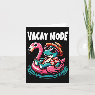 Schattige dinosaurus vakantie modus grappige gezin kaart
