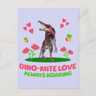 Schattige dinosaurus Valentijnskaart voor kinderen Briefkaart