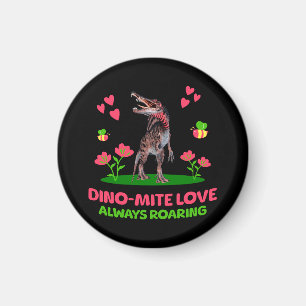 Schattige dinosaurus Valentijnskaart voor kinderen Magneet