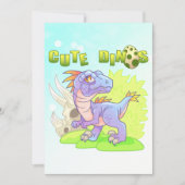 schattige dinosaurus velociraptor bedankkaart (Voorkant)