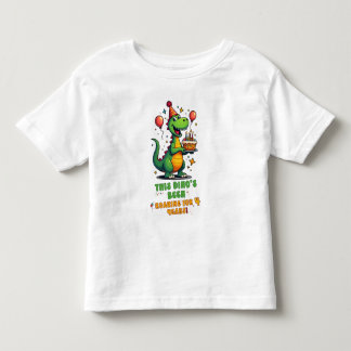 Schattige Dinosaurus Verjaardag Shirt voor 4-jarig