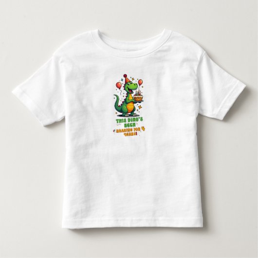 Schattige Dinosaurus Verjaardag Shirt voor 4-jarig (Voorkant)