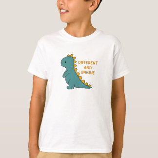 Schattige Dinosaurus Verschillend en Uniek Zelfacc T-shirt
