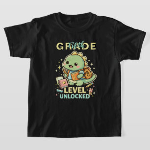 Schattige Dinosaurus Vijfde Klas Niveau Ontgrendel T-shirt