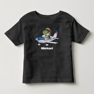 Schattige dinosaurus vliegt in Cessna-vliegtuig, g Kinder Shirts