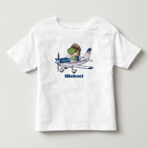 Schattige dinosaurus vliegt in Cessna-vliegtuig, g Kinder Shirts