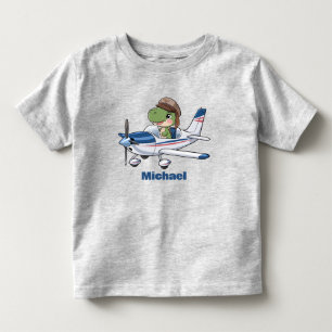 Schattige dinosaurus vliegt in Cessna-vliegtuig, g Kinder Shirts