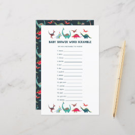 Schattige Dinosaurus Word Scramble Baby shower spe