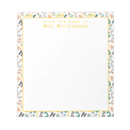 Schattige dinosaurusalfabet - Van het bureau van d Notitieblok