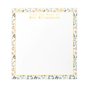 Schattige dinosaurusalfabet - Van het bureau van d Notitieblok