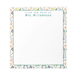 Schattige dinosaurusalfabet - Van het bureau van d Notitieblok