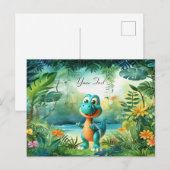 Schattige Dinosauruskaart Briefkaart (Voorkant / Achterkant)
