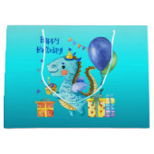 schattige dinosaurusliefhebbers Happy Birthday Groot Cadeauzakje (Voorkant)