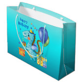 schattige dinosaurusliefhebbers Happy Birthday Groot Cadeauzakje (Achterkant Gekanteld)