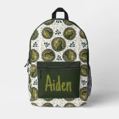 Schattige dinosauruspatroon met naam bedrukte rugzak (Voorkant)