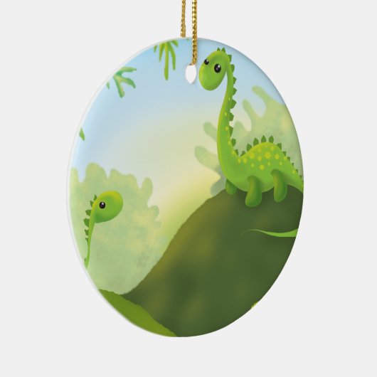 schattige dinosaurusplek keramisch ornament (Rechts)