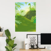 schattige dinosaurusplek poster (Thuiskantoor)