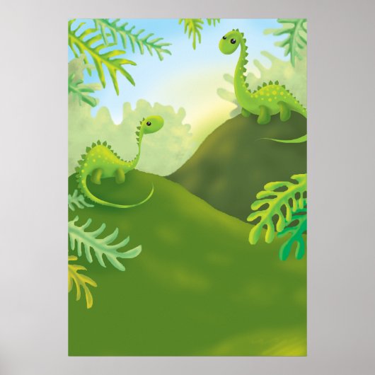 schattige dinosaurusplek poster (Voorkant)