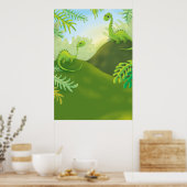 schattige dinosaurusplek poster (Keuken)