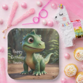 Schattige Dinosaurussen Papieren Bordje (Feest)