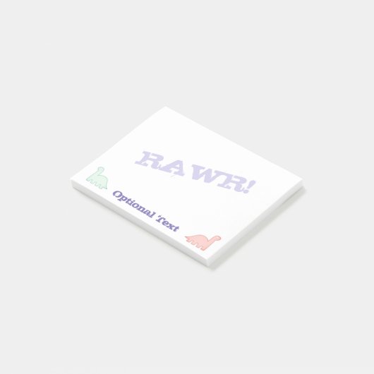 Schattige dinosaurussen pastel kleurig post-it® notes (Schuin)