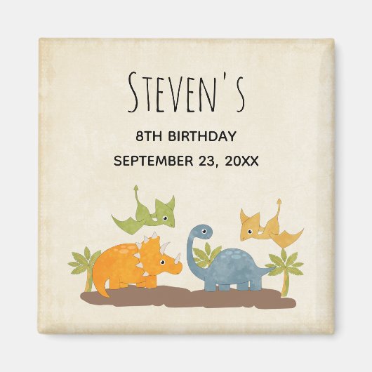 Schattige dinosaurussen Prehistorische dieren in h Magneet (Voorkant)