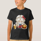 Schattige Dirndl Gnomie Meisje Met Schnitzel En Bi T-shirt (Voorkant)
