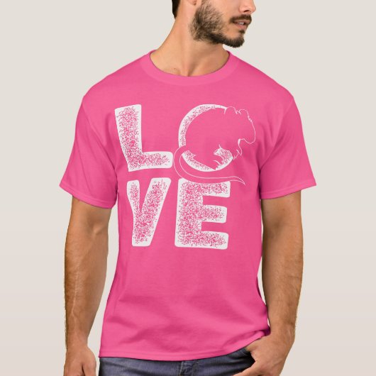 Schattige Distressed I Love Gerbil Theme Idee voor T-shirt (Voorkant)