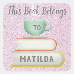 Schattige Dit boek is van boekenliefhebbers Vierkante Sticker