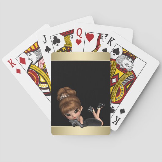 Schattige Diva Princess Pokerkaarten (Achterkant)