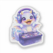 Schattige DJ Dragon Cruise Sticker (Voorkant)