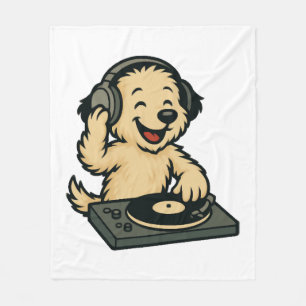 Schattige DJ-hond met koptelefoon � Leuk geschenk Fleece Deken