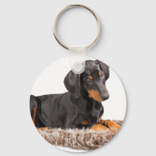 schattige doberman pinscher puppy sleutelhanger