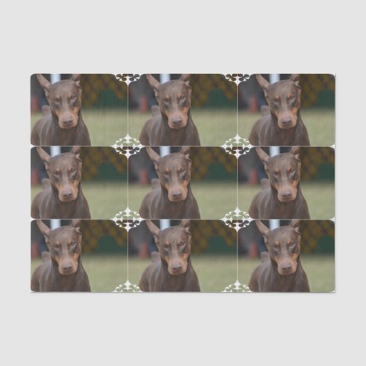 Schattige Doberman Pinscher Tissuepapier (Voorkant)