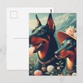  Schattige Doberman schilderij Briefkaart (Voorkant / Achterkant)