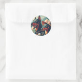 Schattige Doberman schilderij Ronde Sticker (Tas)