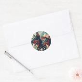 Schattige Doberman schilderij Ronde Sticker (Envelop)