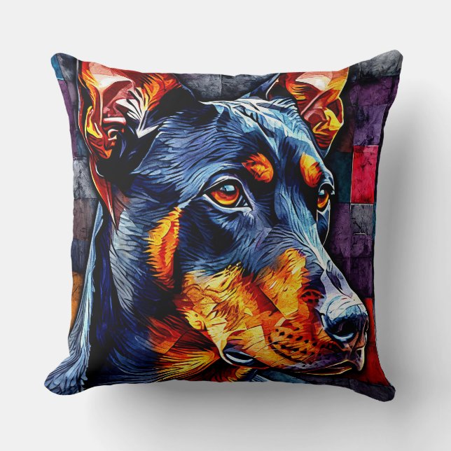 Schattige Dobermann hond Kussen (Voorkant)