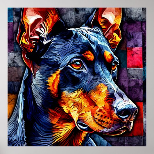 Schattige Dobermann hond Poster (Voorkant)