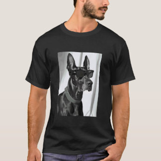 Schattige Dobermann met Zonnebril Cool Hond Liefhe T-shirt