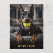 Schattige Dobermann Pinscher Get Well Ansichtkaa Briefkaart (Voorkant)