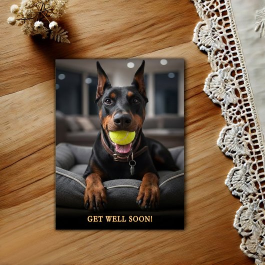 Schattige Dobermann Pinscher Get Well Ansichtkaa Briefkaart