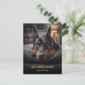Schattige Dobermann Pinscher  Get Well  Ansichtkaa Briefkaart (Staand voorkant)