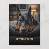 Schattige Dobermann Pinscher  Get Well  Ansichtkaa Briefkaart (Voorkant)